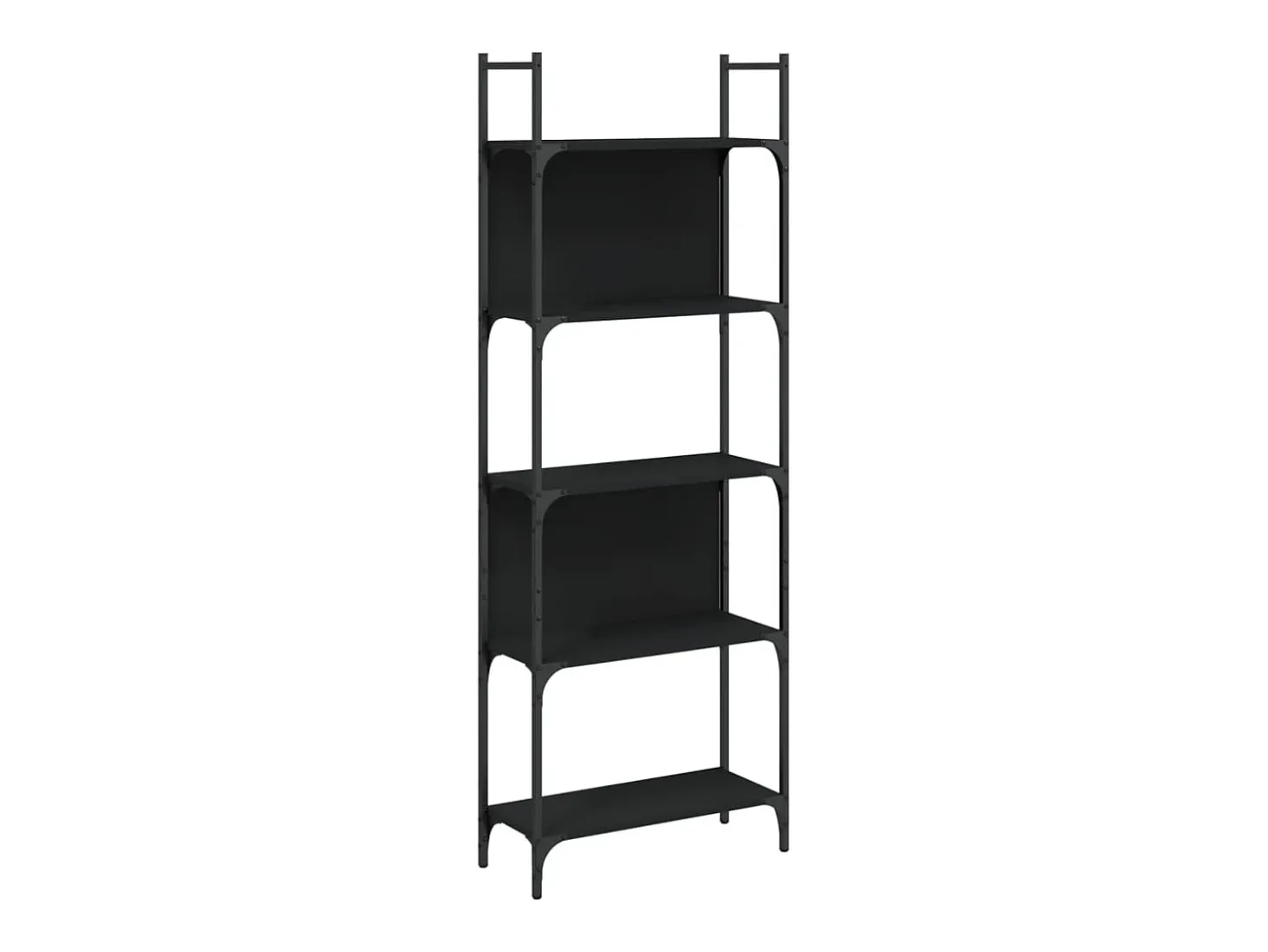 Librería de 5 estantes madera ingeniería negro 60,5x24x166,5 cm