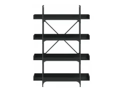 Librería de 4 estantes madera ingeniería negro 100x33x145,5 cm