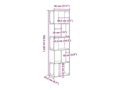 Librería de 5 niveles madera ingeniería roble ahumado