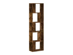 Librería de 5 niveles madera ingeniería roble ahumado
