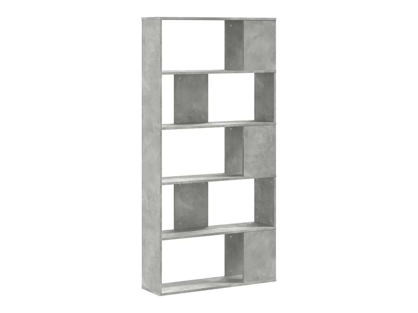 Librería de 5 niveles madera gris hormigón 80,5x23,5x162,5 cm