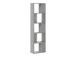 Librería de 5 niveles madera gris Sonoma 45x23,5x162,5 cm
