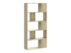 Librería de 5 niveles madera roble Sonoma 80,5x23,5x162,5 cm