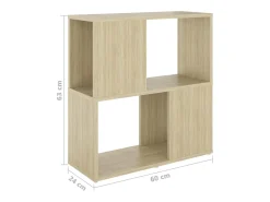 Librería de madera contrachapada roble Sonoma 60x24x63 cm
