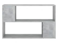 Librería de madera contrachapada gris hormigón 100x24x63 cm