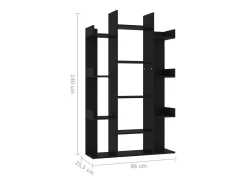 Librería de madera contrachapada negro 86x25,5x140 cm