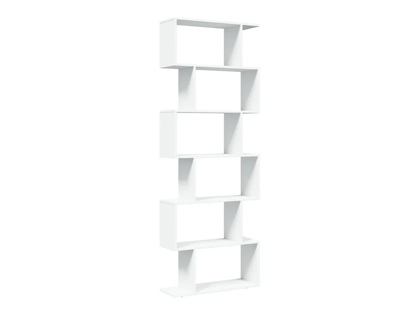 Librería divisor 6 niveles madera ingeniería blanco 70x24x193cm