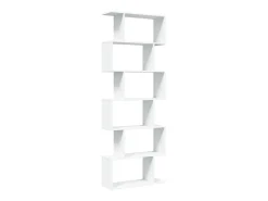 Librería divisor 6 niveles madera ingeniería blanco 70x24x193cm