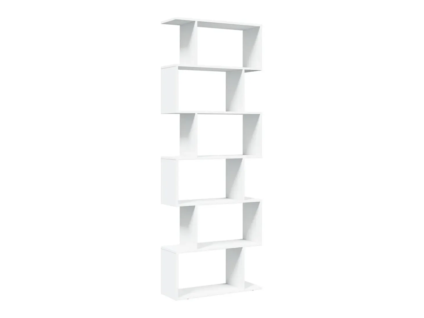 Librería divisor 6 niveles madera ingeniería blanco 70x24x193cm