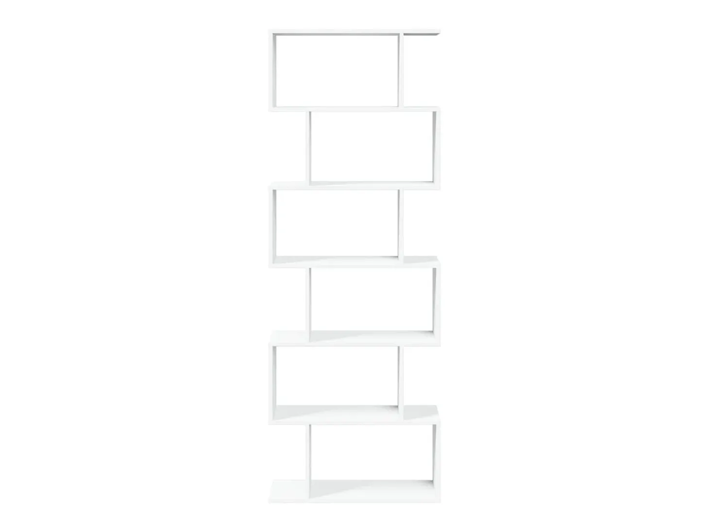 Librería divisor 6 niveles madera ingeniería blanco 70x24x193cm
