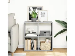Librería divisor madera ingeniería gris Sonoma 69,5x29x69,5 cm