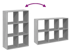 Librería divisor madera ingeniería gris Sonoma 69,5x29x103,5 cm