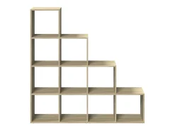 Librería divisora 4 niveles madera Sonoma 131,5x29x131,5 cm