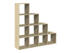 Librería divisora 4 niveles madera Sonoma 131,5x29x131,5 cm