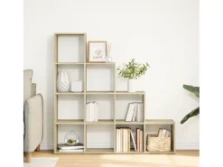 Librería divisora 4 niveles madera Sonoma 131,5x29x131,5 cm