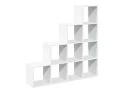 Librería divisora 4 niveles madera blanca 131,5x29x131,5 cm