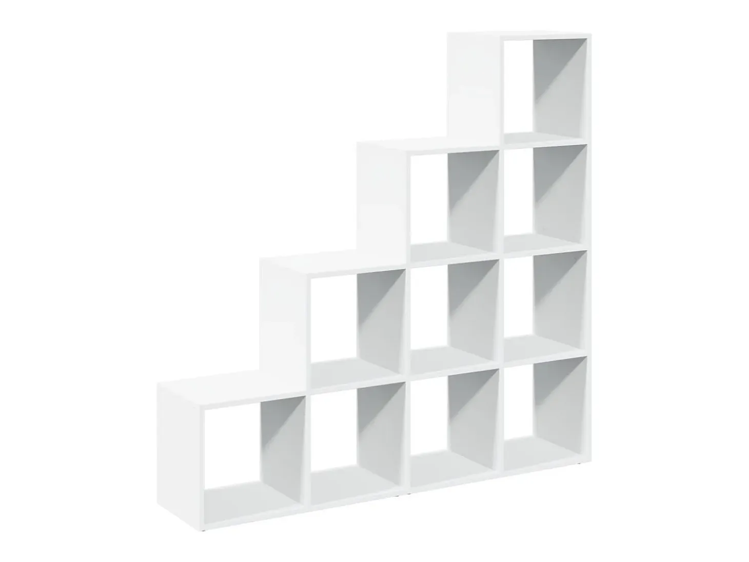 Librería divisora 4 niveles madera blanca 131,5x29x131,5 cm