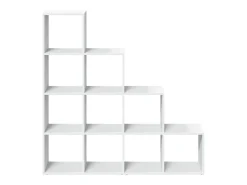 Librería divisora 4 niveles madera blanca 131,5x29x131,5 cm