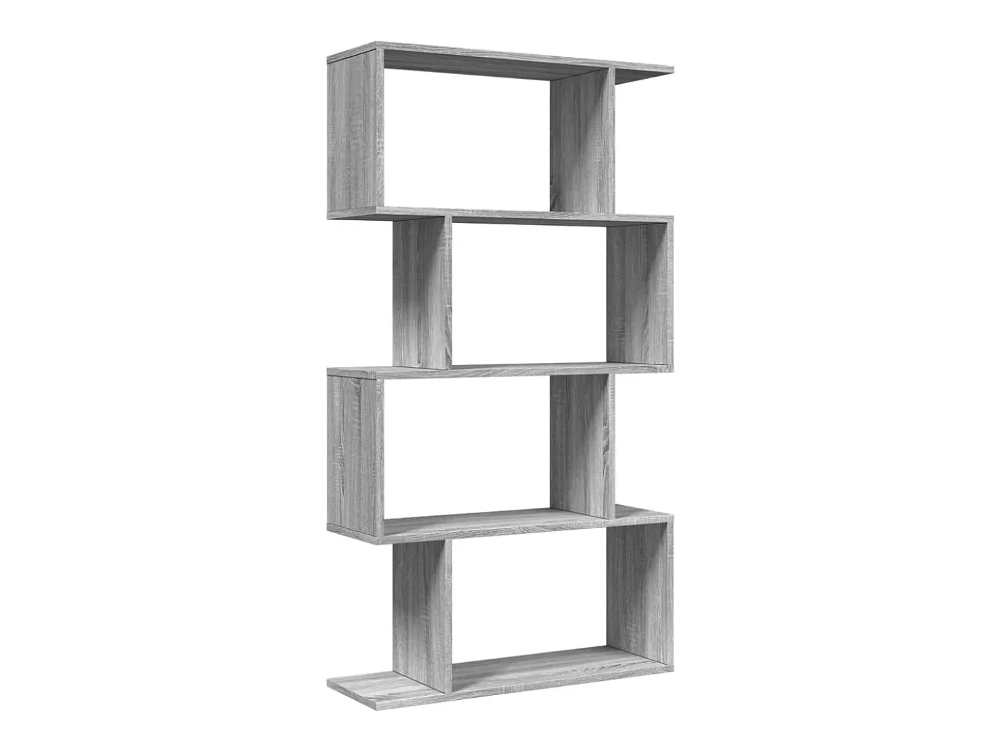 Librería divisora 4 niveles madera gris Sonoma 70x24x129 cm