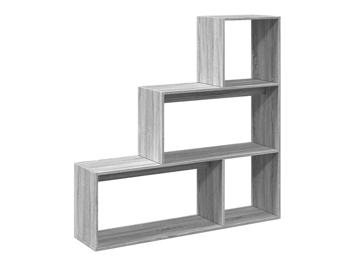 Librería divisora 3 niveles madera gris Sonoma 123x29x123 cm