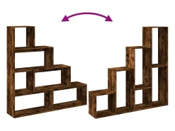 Librería divisora 4 niveles roble ahumado 143,5x29x143,5 cm
