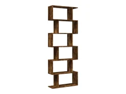 Librería divisora 6 niveles madera roble ahumado 70x24x193 cm
