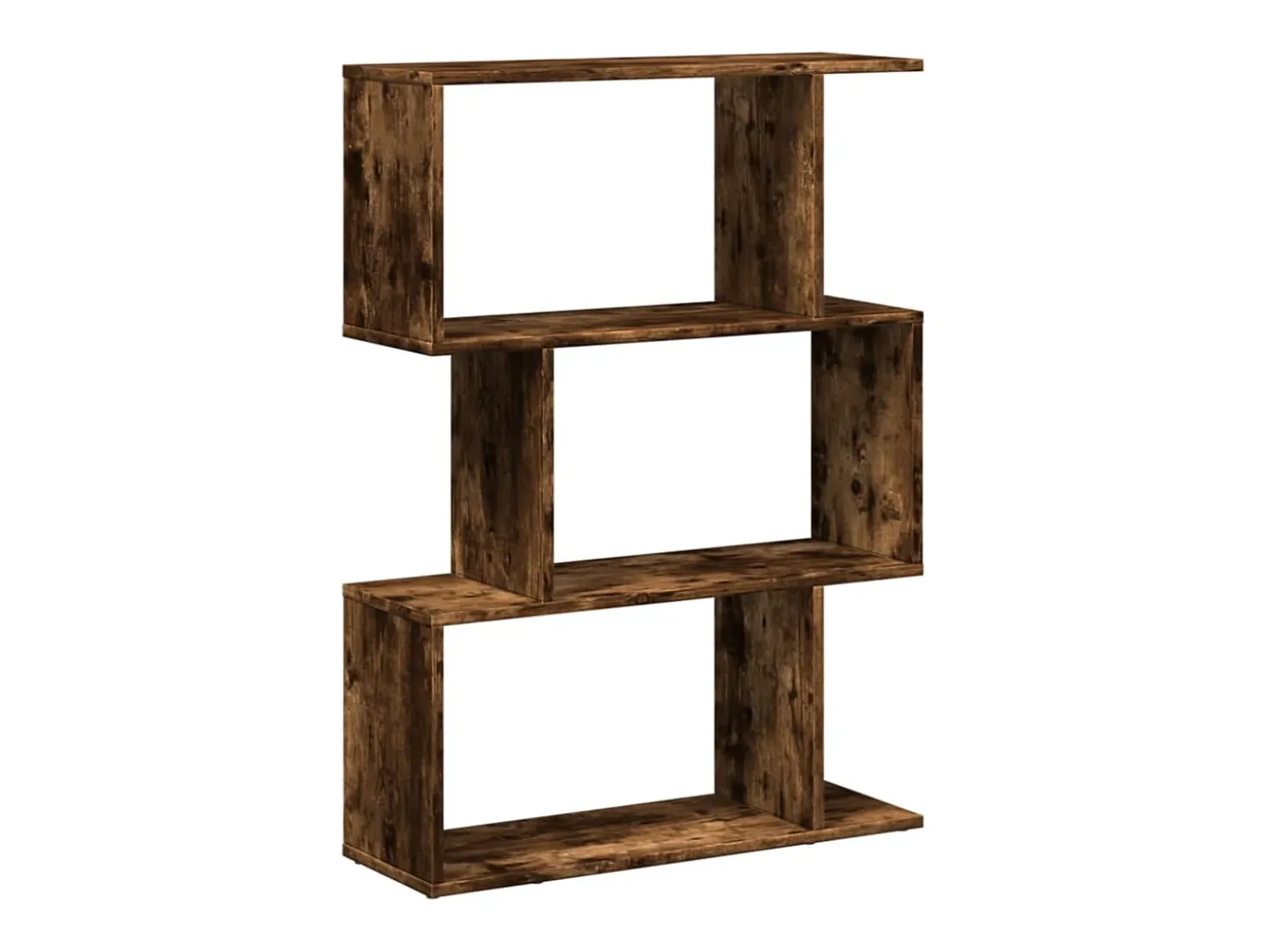 Librería divisora 3 niveles madera roble ahumado 70x24x97 cm