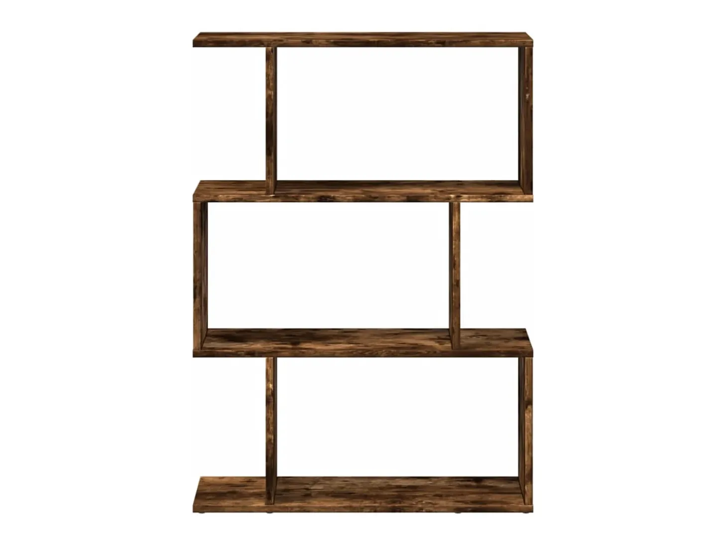 Librería divisora 3 niveles madera roble ahumado 70x24x97 cm