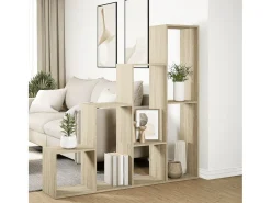 Librería divisora 4 niveles madera Sonoma 143,5x29x143,5 cm
