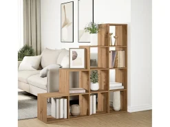 Librería divisora 4 niveles roble artisan 131,5x29x131,5 cm