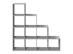 Librería divisora 4 niveles madera gris Sonoma 131,5x29x131,5cm