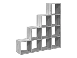 Librería divisora 4 niveles madera gris Sonoma 131,5x29x131,5cm