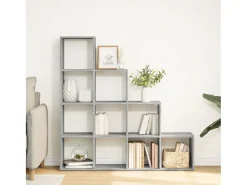 Librería divisora 4 niveles madera gris Sonoma 131,5x29x131,5cm