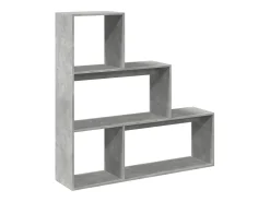 Librería divisora 3 niveles madera gris hormigón 123x29x123 cm