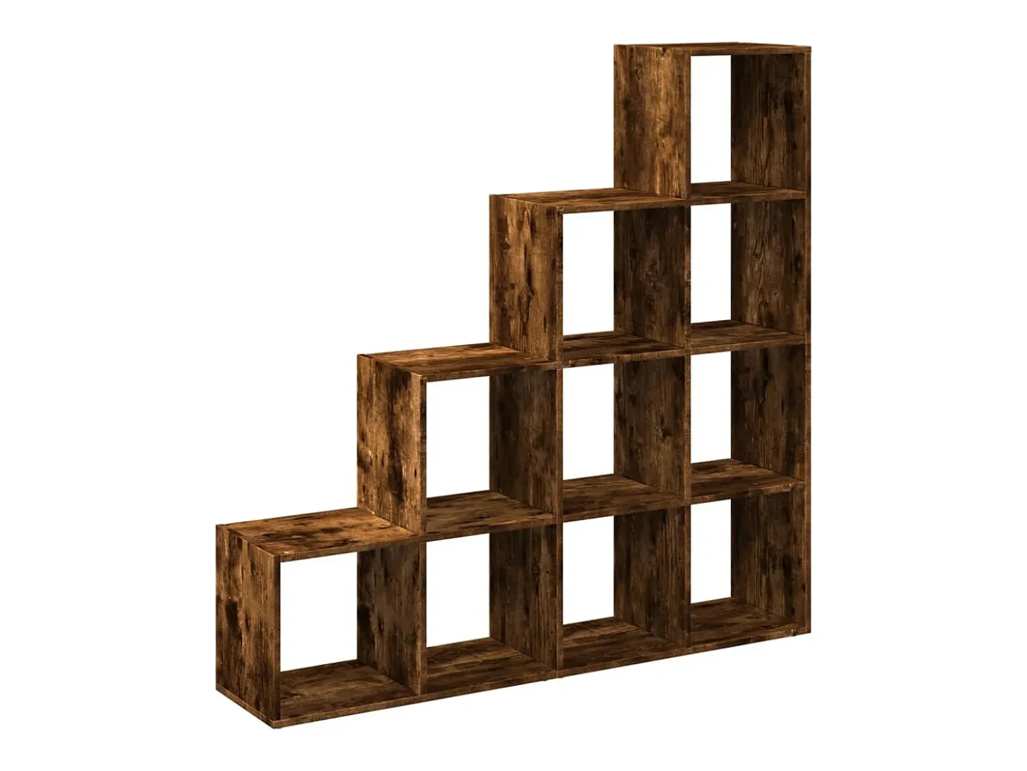 Librería divisora 4 niveles roble ahumado 131,5x29x131,5 cm