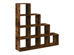 Librería divisora 4 niveles roble ahumado 131,5x29x131,5 cm