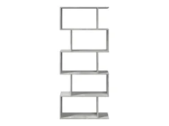 Librería divisora 5 niveles madera gris hormigón 70x24x161 cm