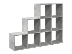 Librería divisora 3 niveles madera gris 137,5x29x103,5 cm