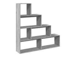 Librería divisora 4 niveles madera gris Sonoma 143,5x29x143,5cm