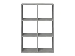 Librería divisora madera gris hormigón 69,5x29x103,5 cm