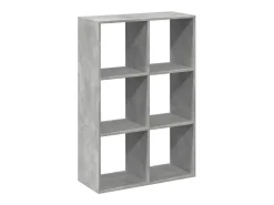 Librería divisora madera gris hormigón 69,5x29x103,5 cm
