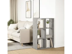 Librería divisora madera gris hormigón 69,5x29x103,5 cm