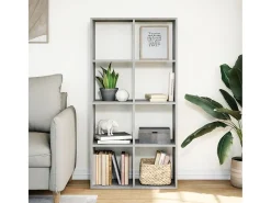 Librería divisora madera gris hormigón 69,5x29x137,5 cm