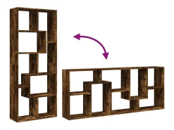 Librería divisora madera ingeniería roble ahumado 67x25x161,5cm