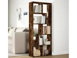 Librería divisora madera ingeniería roble ahumado 67x25x161,5cm