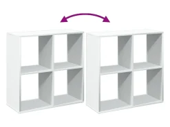 Librería divisora madera ingeniería blanca 69,5x29x69,5 cm
