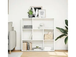 Librería divisora madera ingeniería blanca 102x29x103,5 cm