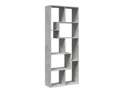 Librería divisora madera ingeniería gris hormigón 67x25x161,5cm