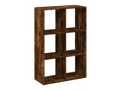 Librería divisora madera roble ahumado 69,5x29x103,5 cm