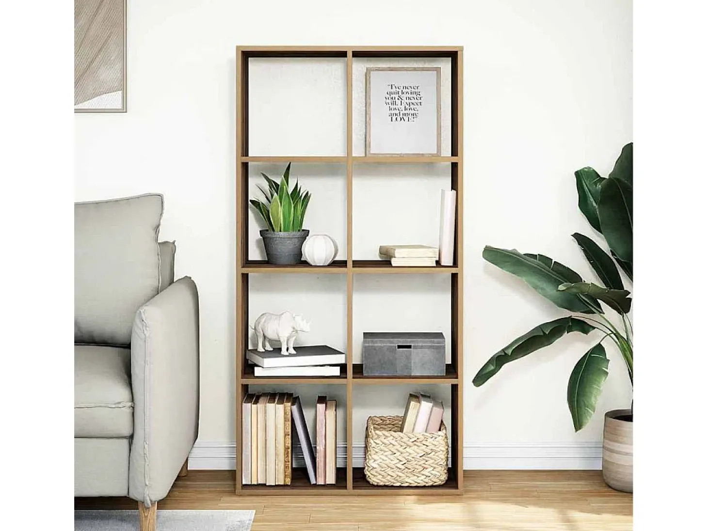Librería divisora madera roble artisan 69,5x29x137,5 cm